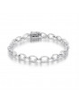 Large Oval and Bar Design Pave set Diamond Bracelet in 18ct White Gold